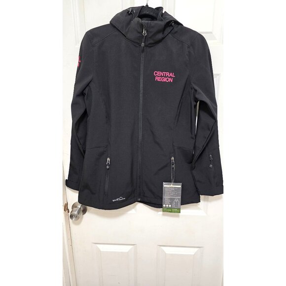 NWT Eddie Baur Softshell Jacket Hood T-Mobile Central Region Logo Women's Fit Bl - Picture 2 of 12